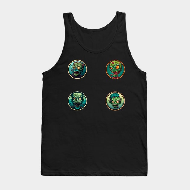 Funny Zombie stickers Tank Top by KIDEnia